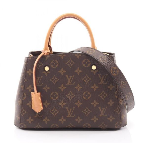 Louis Vuitton Handbags - Louis Vuitton Handbag Montaigne BB M41055 PVC Coated Canvas Leather Montaigne